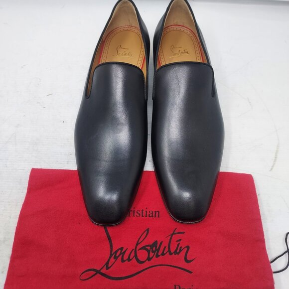 Christian Louboutin MENS Dandelion Black Leather Loafer Shoe - Picture 8 of 10